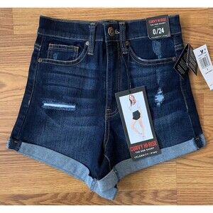 4 For $20 Celebrity Pink The Deb Dark Blue Denim Shorts Size 0/24 New With Tags